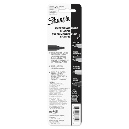 Sharpie® Fine Point Black Permanent Markers